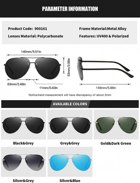 Oval Mens Aviator Sunglasses Polarized Alloy Frame for Driving Fishing Golf UV 400 Protection - Grey Grey - C718AYR6TZR $15.17