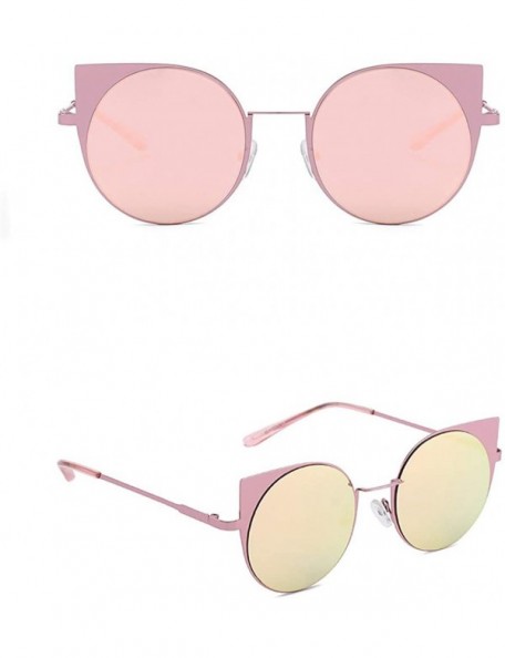 Round Polarized Sunglasses - Vintage Oversized Irregular Round Frame Brand Classic Sun Glasses - Pink - C818ONRGME3 $8.08