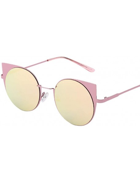 Round Polarized Sunglasses - Vintage Oversized Irregular Round Frame Brand Classic Sun Glasses - Pink - C818ONRGME3 $8.08