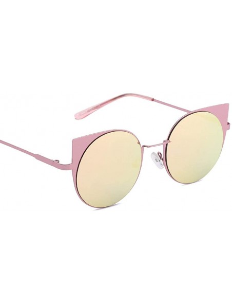 Round Polarized Sunglasses - Vintage Oversized Irregular Round Frame Brand Classic Sun Glasses - Pink - C818ONRGME3 $8.08