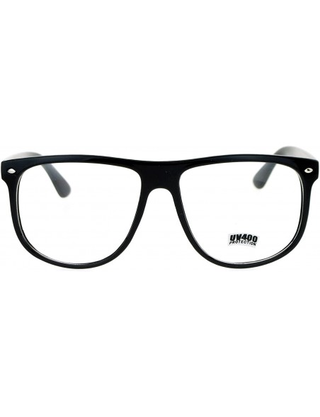 Oversized SA106 Clear Lens Thin Plastic Oversized Horn Rim Eyeglasses - Black - C512O18XLGR $10.98