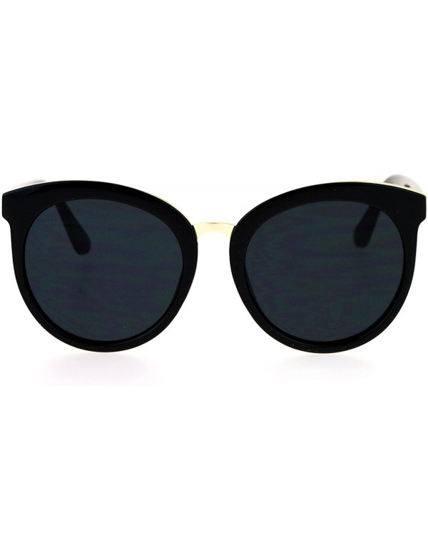 Butterfly Flat Lens Large Horn Rim Butterfly Retro Designer Sunglasses - All Black - CC12O18K74Y $10.33