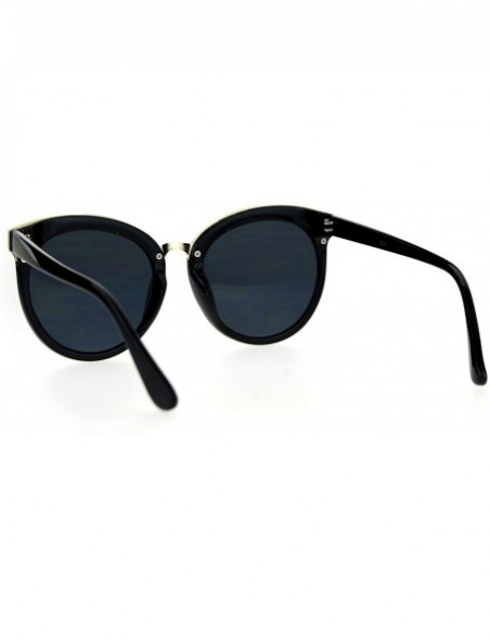 Butterfly Flat Lens Large Horn Rim Butterfly Retro Designer Sunglasses - All Black - CC12O18K74Y $10.33