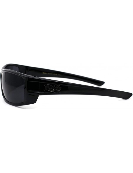 Rectangular Locs Mens Rectangular Warp Gangster Cholo Sunglasses - All Black - CR1966R39I0 $8.37