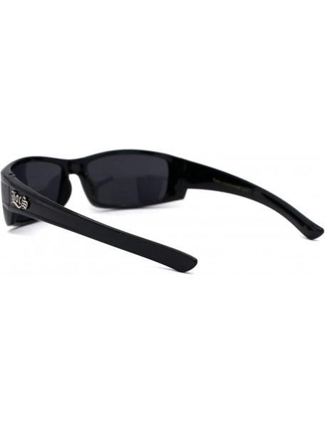 Rectangular Locs Mens Rectangular Warp Gangster Cholo Sunglasses - All Black - CR1966R39I0 $8.37