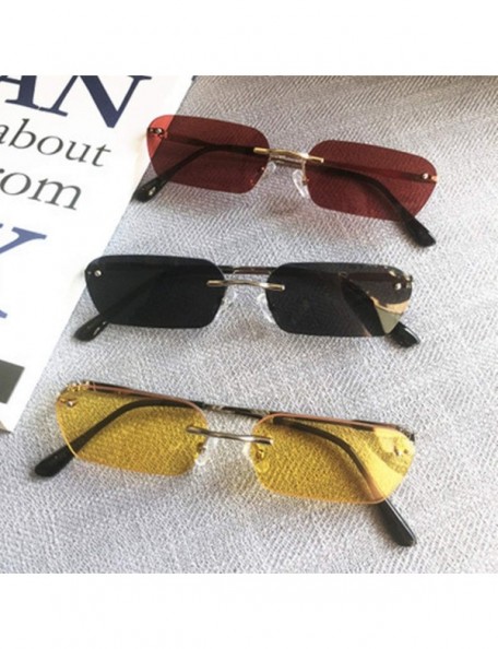 Square Women Luxury Brand Designer Cat Eye Sun Glasses Men Vintage Retro Square Small Sunglass - Multi-5 - CM18W39LGCR $23.14