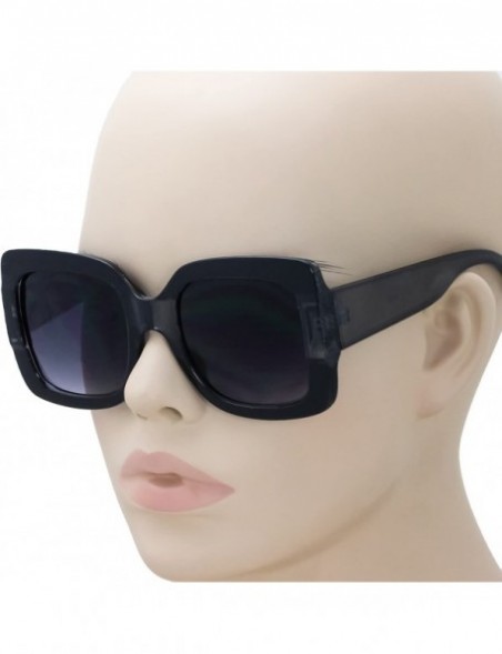 Square Oversized Square Cute Luxury Sunglasses Gradient Lens Vintage Women Fashion Glasses - Black/Gray - CH18D40HS4K $10.40