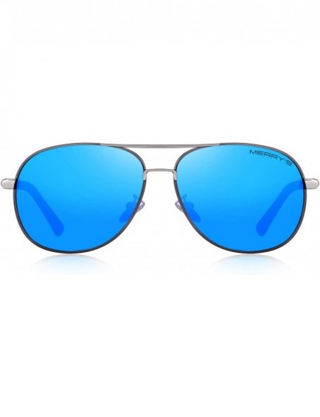 Aviator Men Classic Style Pilot Sunglasses Polarized - UV 400 Protection with case 60MM 8285 - Blue Mirror - CB18NGE8YHK $14.78