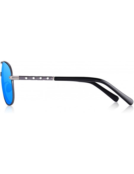 Aviator Men Classic Style Pilot Sunglasses Polarized - UV 400 Protection with case 60MM 8285 - Blue Mirror - CB18NGE8YHK $14.78