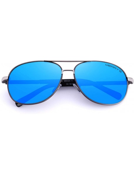 Aviator Men Classic Style Pilot Sunglasses Polarized - UV 400 Protection with case 60MM 8285 - Blue Mirror - CB18NGE8YHK $14.78