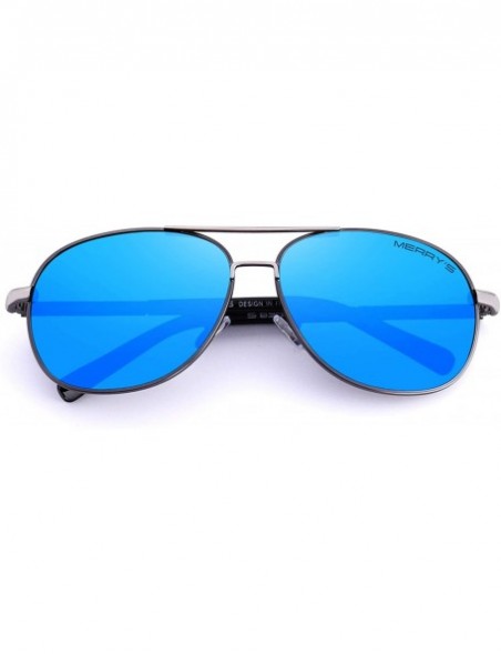 Aviator Men Classic Style Pilot Sunglasses Polarized - UV 400 Protection with case 60MM 8285 - Blue Mirror - CB18NGE8YHK $14.78