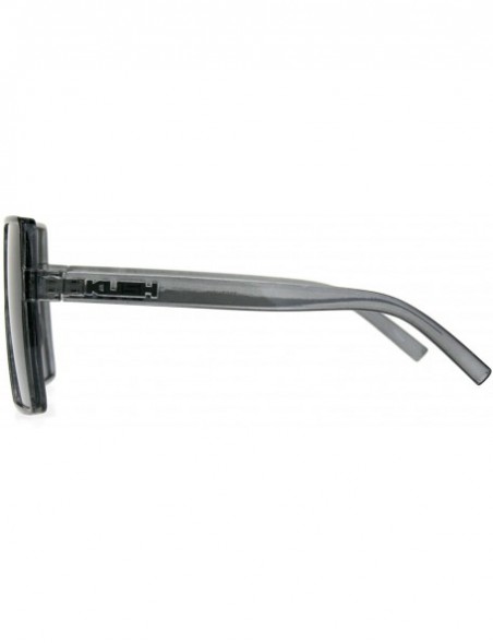 Rectangular Mens Kush Mobster Oversize Rectangular Thin Plastic Sunglasses - Grey - CM180SWYL4I $11.45