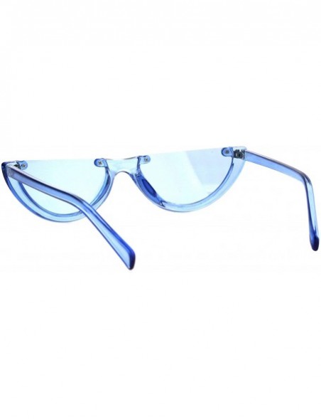 Cat Eye Womens Cropped Flat Top Retro Cat Eye Fashion Sunglasses - Blue - C418HGGAIWM $7.68