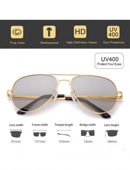 Aviator Photochromic Sunglasses Polarized Protection - 1b Gold Frame / Grey Photochromic Polarized Lenses - C418SKYGYR9 $23.61