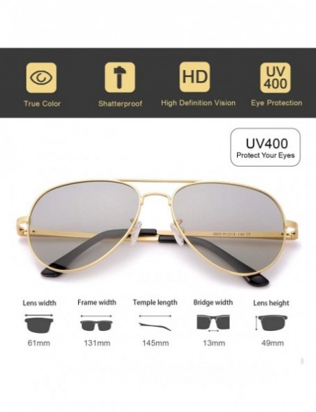 Aviator Photochromic Sunglasses Polarized Protection - 1b Gold Frame / Grey Photochromic Polarized Lenses - C418SKYGYR9 $23.61