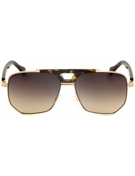 Square Gazelle Viceroy Square Retro Luxury Aviator Sunglasses - Tortoise & Rose Gold Frame - CP18YAHZH6D $9.15