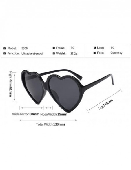 Goggle Women Fashion Unisex Heart-Shaped Shades Sunglasses Integrated UV Glasses (Black) - Black - CE18EK48TIY $8.66