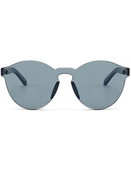 Oversized Oversized One Piece Rimless Tinted Sunglasses Clear Colored Lenses - Gray - CC199CDSDOM $8.15