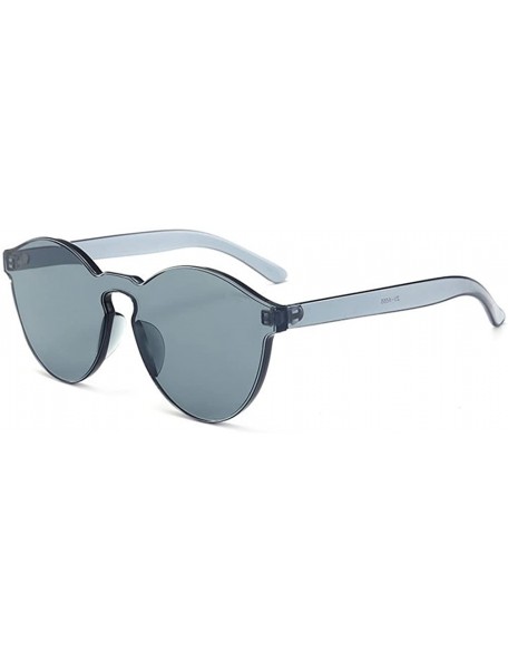 Oversized Oversized One Piece Rimless Tinted Sunglasses Clear Colored Lenses - Gray - CC199CDSDOM $8.15