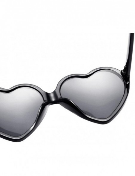 Goggle Women Fashion Unisex Heart-Shaped Shades Sunglasses Integrated UV Glasses (Black) - Black - CE18EK48TIY $8.66