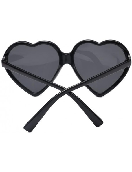 Goggle Women Fashion Unisex Heart-Shaped Shades Sunglasses Integrated UV Glasses (Black) - Black - CE18EK48TIY $8.66