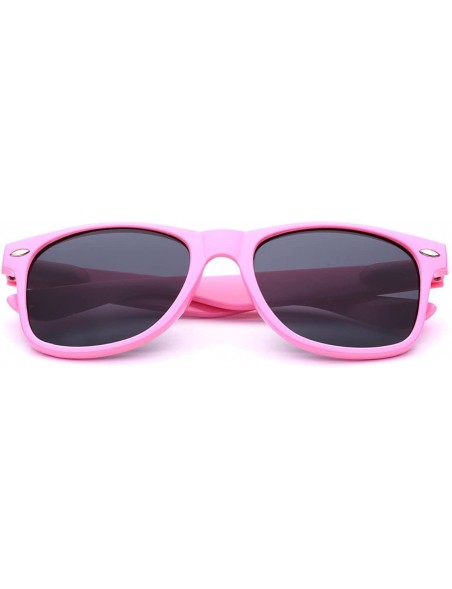 Rectangular Iconic Horn Rimmed Retro Classic Sunglasses - Pink - CC12O281OA1 $9.79