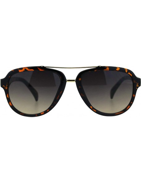 Aviator Mod Plastic Racer Fashion Sunglasses - Tortoise Smoke - C118M59K67A $7.91