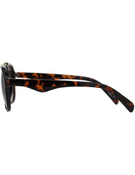 Aviator Mod Plastic Racer Fashion Sunglasses - Tortoise Smoke - C118M59K67A $7.91