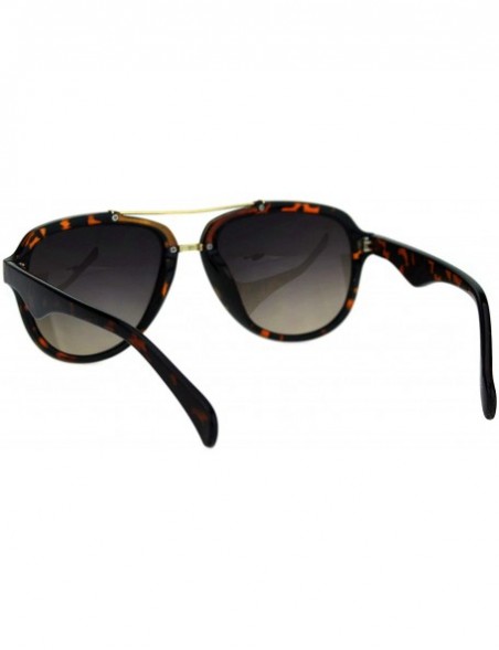 Aviator Mod Plastic Racer Fashion Sunglasses - Tortoise Smoke - C118M59K67A $7.91