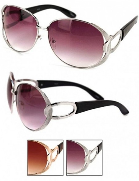 Oval Luxury Fashion Round Oval Metal Sunglasses P4115 - Gold - CM17YSYOCA5 $18.46