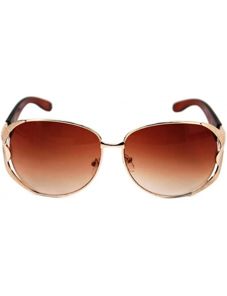 Oval Luxury Fashion Round Oval Metal Sunglasses P4115 - Gold - CM17YSYOCA5 $18.46