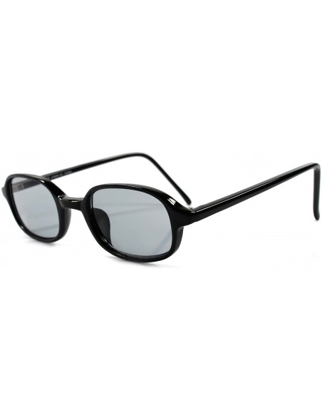 Rectangular Vintage Old 80s 90s Indie Hip Rectangle Sunglasses - Black / Gray - CR18ECDX78M $12.21