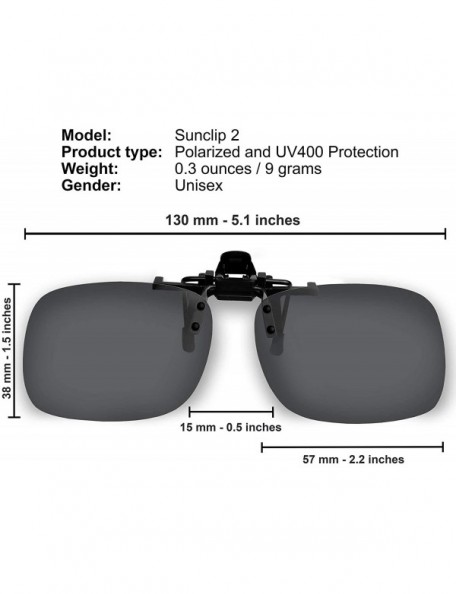 Rectangular Clip On Sunglasses Polarized Sunglasses to Clip onto Eyeglasses Flip Up for Men and Women - C218GEGE6R0 $9.02