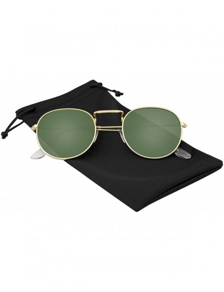 Round New Fashion Men Women's Round Sunglasses Vintage Retro Mirror Glasses - G15 Green - CI18TWGRZ82 $11.60