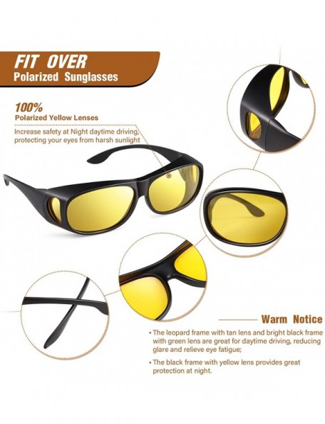 Oval 3 Pairs Fit Over Sunglasses Glasses Over Sized Glasses for Men and Women (Black- Leopard and Bright Black) - C118Z4CEWX0...