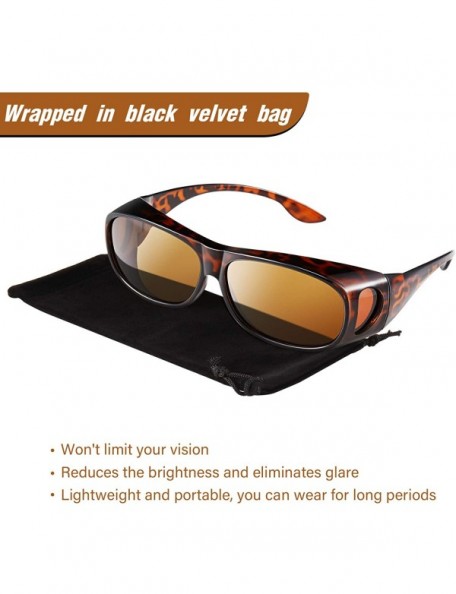 Oval 3 Pairs Fit Over Sunglasses Glasses Over Sized Glasses for Men and Women (Black- Leopard and Bright Black) - C118Z4CEWX0...