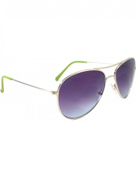 Aviator AIR FORCE Aviator Retro Pilot Silver Metal Shades Sunglasses GREEN - CZ11L3OKNDX $8.25