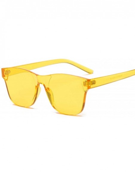 Aviator Clear Square Rimless Sunglasses Women Transparent Color Sun Glasses Female Retro Visor Mirror - Yellow - CA198A53QHI ...