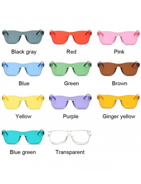 Aviator Clear Square Rimless Sunglasses Women Transparent Color Sun Glasses Female Retro Visor Mirror - Yellow - CA198A53QHI ...