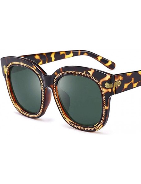 Oversized Cat Eye Chain Polarized Sunglasses Men Women 2019 Fashion Shades C2 Leopard - C4 Pink - C618YQO6YHM $13.81