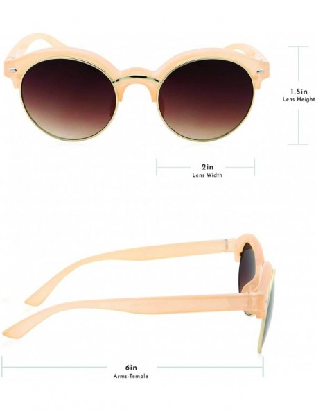 Round Classic Vintage Inspired Horned Rim Plastic Frame Round Sunglasses - Tangerine - CN18M7KH907 $14.69