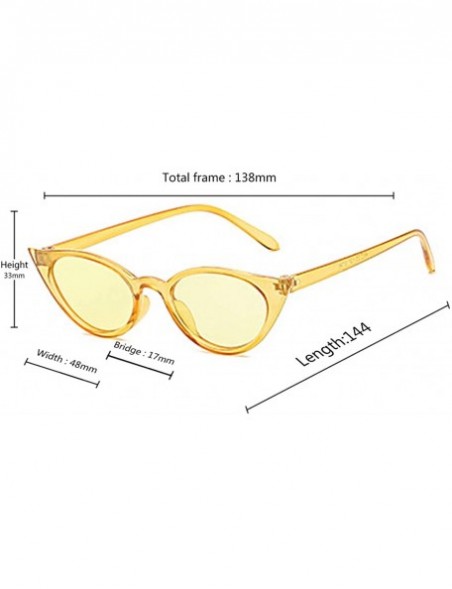 Sport Men and women Cat's eye Fashion Small frame Sunglasses Retro glasses - Yellow - CO18LLCM88U $8.55