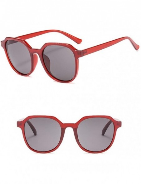 Round Unisex Stylish Sunglasses 100% UV Protection Sunglasses Fishing Sport Aviator Classic Sunglasses - Red - CN193XEAWN8 $8.24