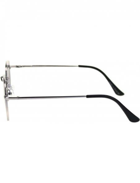 Rectangular Retro Metal Rim Rectangular Classic Dad Sunglasses - Silver Smoke - CY18SGQ3W5M $10.24