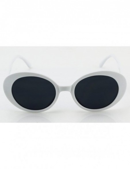 Goggle Clout Goggles Oval Sunglasses Mod Style Retro Thick Frame Fashion Kurt Cobain (White) - CX186UIHS2G $10.66