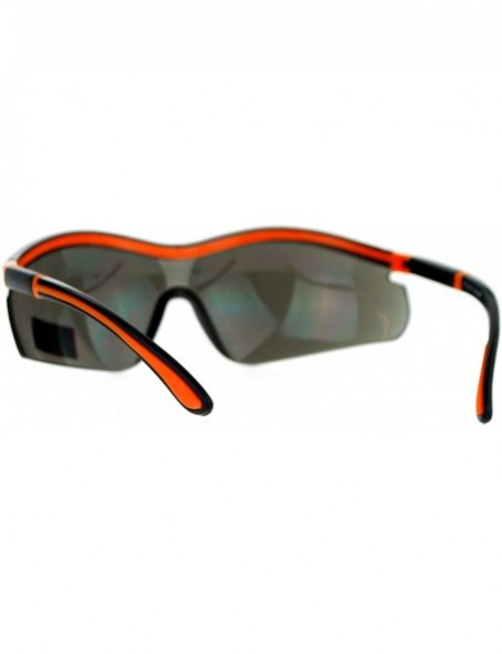 Rimless Black Lens Adjustable Arm UV Protection Rimless Warp Safety Glasses - Orange - C9128UNM8GJ $12.14