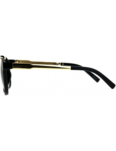 Rectangular Luxury Flat Top Racer Mob Plastic Rectangular Mens Sunglasses - Shiny Black Smoke - CM180OTRD2Q $13.51