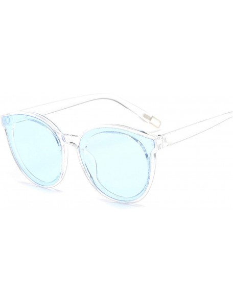 Round Colour Luxury Top Fashion Cat Eye Glasses Sunglasses Women Blue Sea Sun Oculos De Sol UV400 - C7 - CO197Y75T44 $18.15