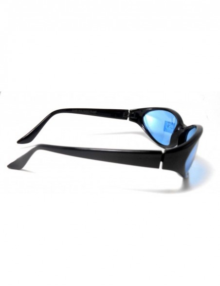 Oval Black Fashion Sunglasses with Blue Lens - CT11VJ7RDYV $9.31