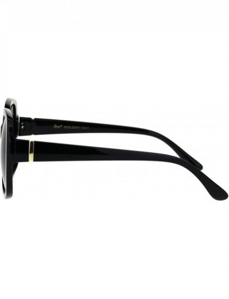 Rectangular Womens Mod Thick Rectangular Plastic Designer Fashion Sunglasses - Black Smoke - CN18IDTK4RA $15.50